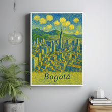 Bogota, Colombia Van Gogh Style, Canvas,Poster, Cityscape Art, City Print, Wall Decor, Skyline, Landscape, Travel Poster, South America