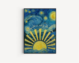 Boho Sunrise Print - Earthy Decor, Mid Century Modern, Abstract Sunrise, Sunset, Terracotta Landscape, Minimalist Art, The Sun will Rise
