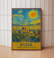 Boise Poster Print, Boise Travel Poster, Boise Van Gogh Style Wall Art, Boise, Idaho, United States
