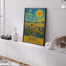 Boise Poster Print, Boise Travel Poster, Boise Van Gogh Style Wall Art, Boise, Idaho, United States