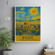 Boise Poster Print, Boise Travel Poster, Boise Van Gogh Style Wall Art, Boise, Idaho, United States