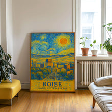 Boise Poster Print, Boise Travel Poster, Boise Van Gogh Style Wall Art, Boise, Idaho, United States