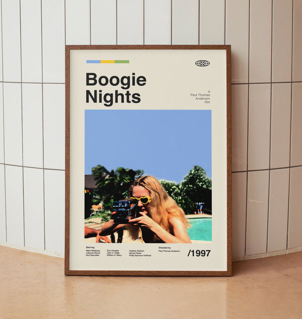 Boogie Nights Vintage Movie Poster - Paul Thomas Anderson -  Midcentury Minimalist Wall Art Print