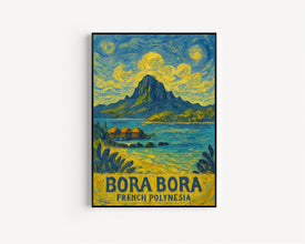Bora Bora Island Travel Poster Wall Art, Bora Bora French Polynesia Poster, Bora Bora Wall Art, Bora Bora Travel Print, Travel Gift