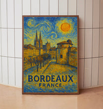 Bordeaux Poster Print, Bordeaux Travel Poster, Bordeaux Van Gogh Style Wall Art, Bordeaux, France