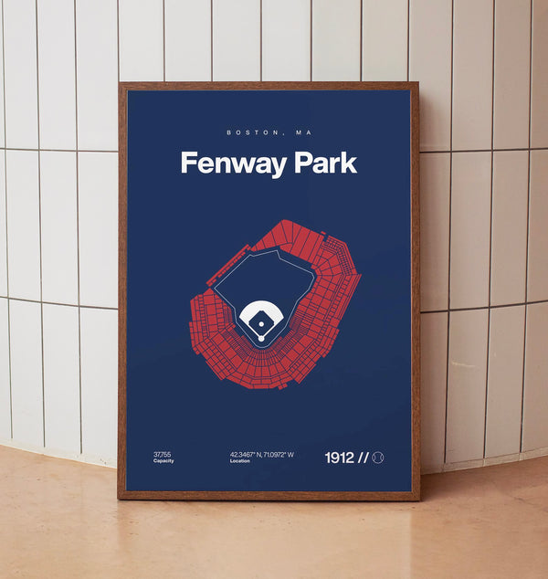 Boston Ballpark Poster, Fenway Park Stadium Print, Mid Century Modern Baseball Poster,-YU4UTZ
