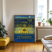 Boston Bruins NHL  TD Garden  Black and White  Poster  Wall Art