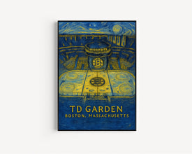 Boston Bruins NHL  TD Garden  Black and White  Poster  Wall Art