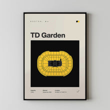 Boston Bruins Poster, TD Garden Stadium Print, Mid Century Modern Hockey Poster, Sports-B0S87Z