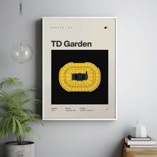 Boston Bruins Poster, TD Garden Stadium Print, Mid Century Modern Hockey Poster, Sports-B0S87Z