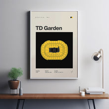 Boston Bruins Poster, TD Garden Stadium Print, Mid Century Modern Hockey Poster, Sports-B0S87Z