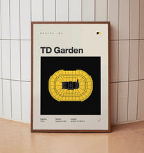 Boston Bruins Poster, TD Garden Stadium Print, Mid Century Modern Hockey Poster, Sports-B0S87Z