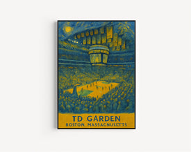 Boston Celtics NBA  TD Garden  Black and White  Poster  Wall Art
