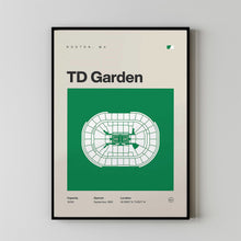 Boston Celtics Poster, TD Garden Stadium Print, Mid Century Modern Basketball Poster, S-29JFJG