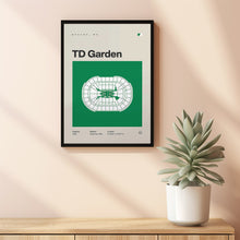 Boston Celtics Poster, TD Garden Stadium Print, Mid Century Modern Basketball Poster, S-29JFJG