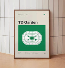 Boston Celtics Poster, TD Garden Stadium Print, Mid Century Modern Basketball Poster, S-29JFJG