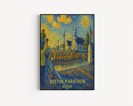 Boston Marathon Start Line Poster – Historic Hopkinton, Iconic Race, Vintage Running Art Print, marathon world major