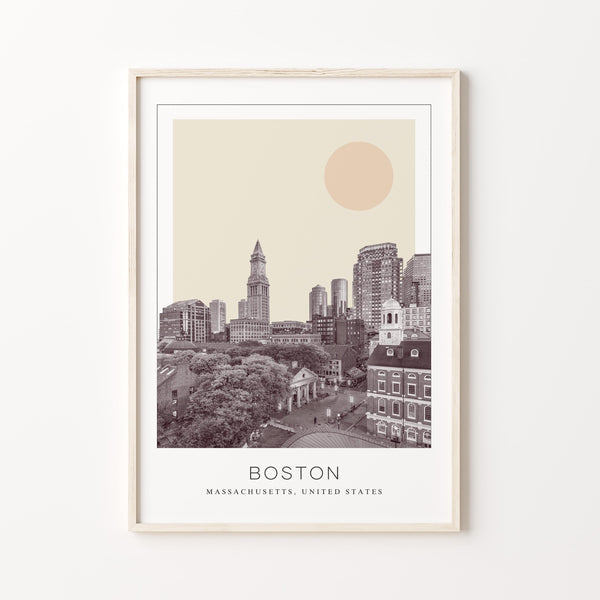 Boston Poster Print, Boston Travel Poster, Boston Minimalistic Wall Art, Boston, Massachusetts, United States 1868248500