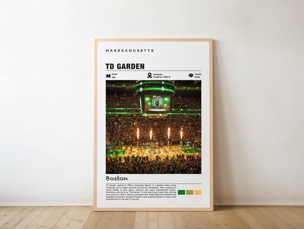 Boston TD Garden Poster, Arena Art, Urban View (Digital & Print)