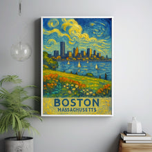 Boston Travel Print, Boston City Travel Poster, Boston Travel Wall Art, City Skyline Artwork, Boston Massachusetts Travel Poster