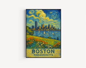 Boston Travel Print, Boston City Travel Poster, Boston Travel Wall Art, City Skyline Artwork, Boston Massachusetts Travel Poster
