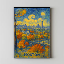Boston, USA Anime Style Art, Cityscape Canvas, Poster, Anime City Art, Urban Landscape Art, Autumn in Boston, American City Print