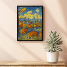 Boston, USA Anime Style Art, Cityscape Canvas, Poster, Anime City Art, Urban Landscape Art, Autumn in Boston, American City Print