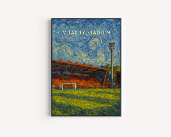 Bournemouth Football Vitality Stadium Illustration - Modern Art Print - FRAMED or UNFRAMED - Gifts for Football Fans - Personalised Option