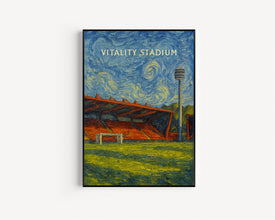 Bournemouth Football Vitality Stadium Illustration - Modern Art Print - FRAMED or UNFRAMED - Gifts for Football Fans - Personalised Option