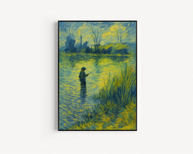 Boy Fishing Vintage Sketch Download,  Wall Art for Boys Room, Antique Nursery Print, Man Cave Print