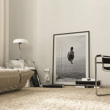 Boy Jumping into the Water Print, Beach Swimming Black and White Wall Art, Vintage Print, Photography Prints, Museum Quality Photo Art Print 1620778685