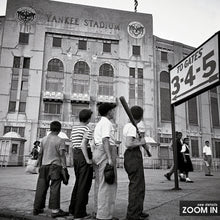 Boys Staring at Yankee Stadium Print, Baseball Black and White Wall Art, Vintage Print, Photography Prints, Museum Quality Photo Print 1606605112