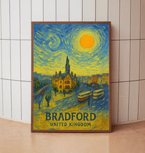 Bradford Poster Print, Bradford Travel Poster, Bradford Van Gogh Style Wall Art, Bradford, United Kingdom