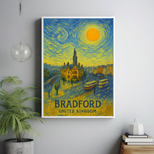 Bradford Poster Print, Bradford Travel Poster, Bradford Van Gogh Style Wall Art, Bradford, United Kingdom