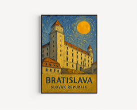 Bratislava Poster Print, Bratislava Travel Poster, Bratislava Van Gogh Style Wall Art, Bratislava, Slovak Republic