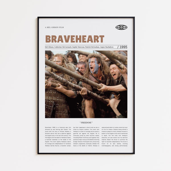Braveheart, Mel Gibson, Retro Movie Poster, Custom Movie Poster 4421173552