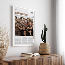 Braveheart, Mel Gibson, Retro Movie Poster, Custom Movie Poster 4421173552