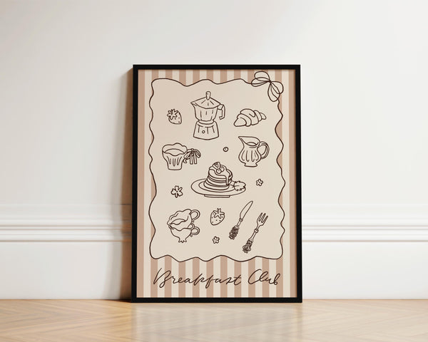 Breakfast Club Kitchen Print, Coffee Print, French Cafe Poster, Coffee Wall Art, Brunch Print, Kitchen Wall Art, Cafe Art, Coffee Poster 1844090992