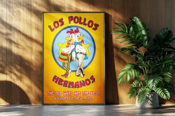 Breaking Bad Movie Poster Los Pollos Hermanos Gus Fring Retro Ad Home Decor Wall Art Print Gift 1173081295