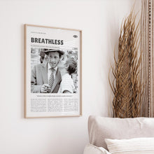 Breathless, Jean-Luc Godard, Retro Movie Poster, Custom Movie Poster Print 4421171854