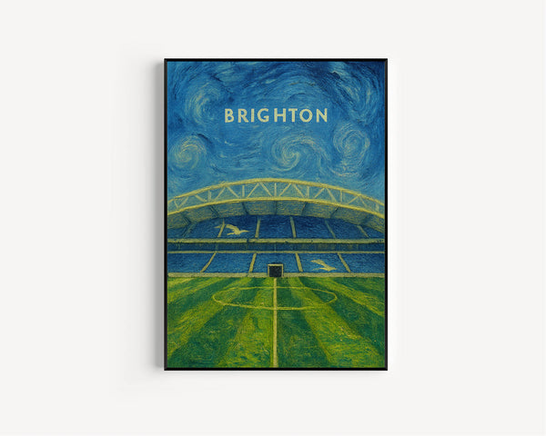 Brighton & Hove Amex Stadium Illustration - Contemporary Art Poster - FRAMED or UNFRAMED - Best Gifts for Him