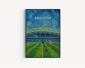 Brighton & Hove Amex Stadium Illustration - Contemporary Art Poster - FRAMED or UNFRAMED - Best Gifts for Him