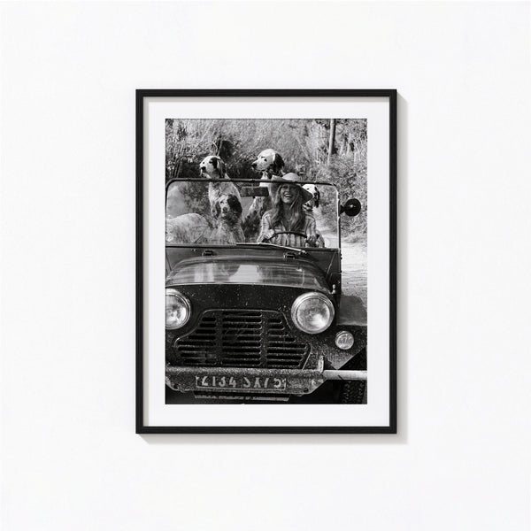 Brigitte Bardot with Dogs Poster, Funny Animal Black and White Wall Art, Vintage Print, Photography Prints, Museum Quality Photo Art Print 1620779369