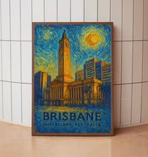 Brisbane Poster Print, Brisbane Travel Poster, Brisbane Van Gogh Style Wall Art, Brisbane, Queensland, Australia