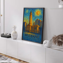 Brisbane Poster Print, Brisbane Travel Poster, Brisbane Van Gogh Style Wall Art, Brisbane, Queensland, Australia