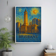 Brisbane Poster Print, Brisbane Travel Poster, Brisbane Van Gogh Style Wall Art, Brisbane, Queensland, Australia