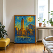 Brisbane Poster Print, Brisbane Travel Poster, Brisbane Van Gogh Style Wall Art, Brisbane, Queensland, Australia