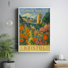 Bristol Flower Market Poster, Wall Decor, England Floral Illustration, Botanical Gallery Wall Art, Gift For Friend, Travel Poster, Modern