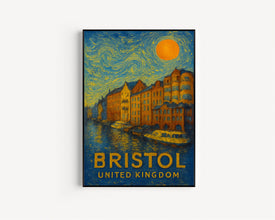 Bristol Poster Print, Bristol Travel Poster, Bristol Van Gogh Style Wall Art, Bristol, United Kingdom