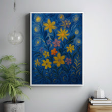 British Countryside Bold Flowers Print - Floral Flowers Blooms Botanical Plants Art, Living Room Bedroom Colourful Poster, Timeless Classic